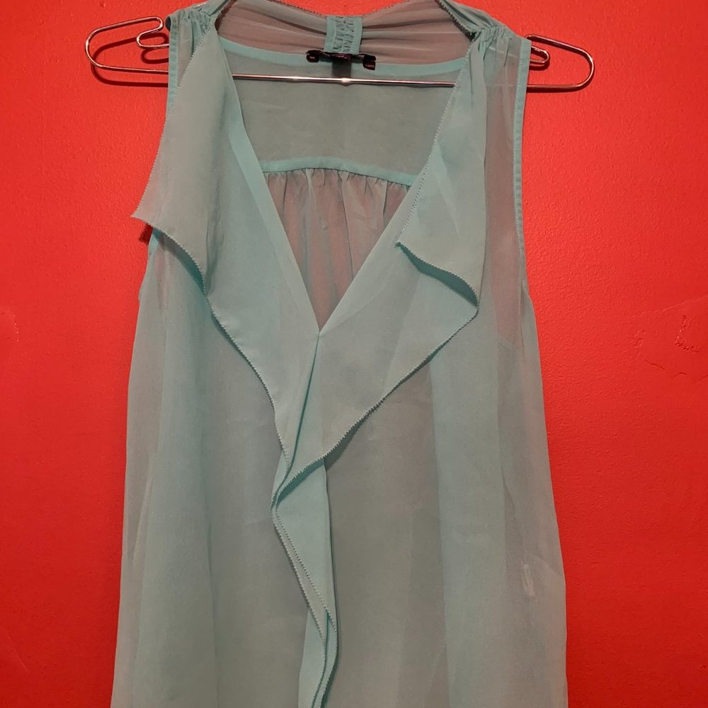 AMERICAN EAGLE sheer sleeveless blouse teal